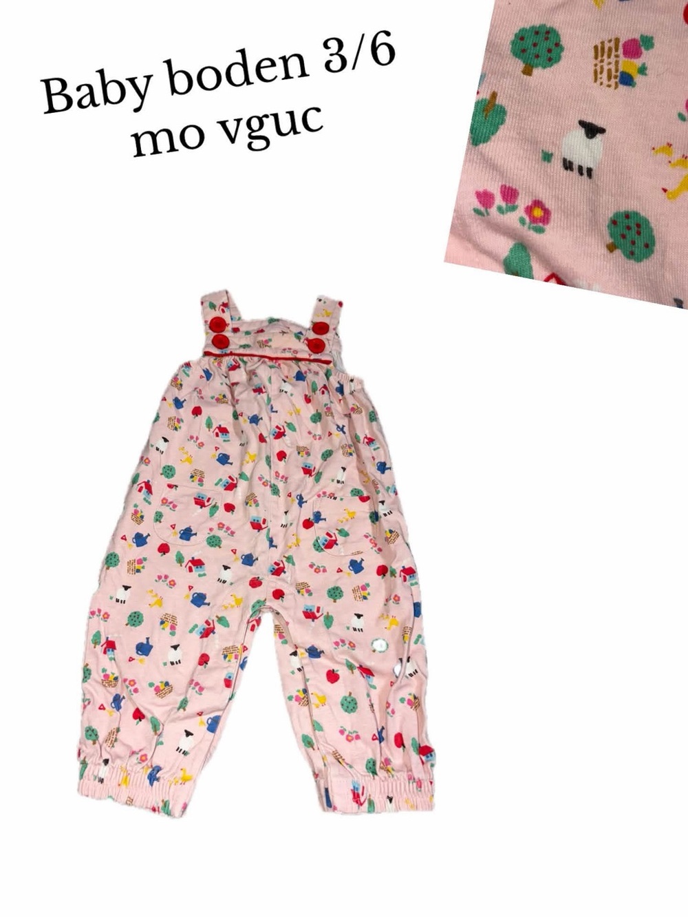 Baby boden 3-6 mo farm romper